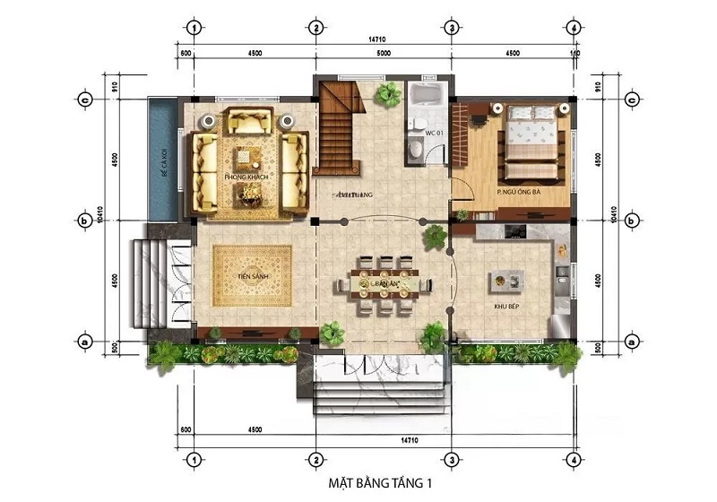 Cách bố trí công năng cho từng tầng